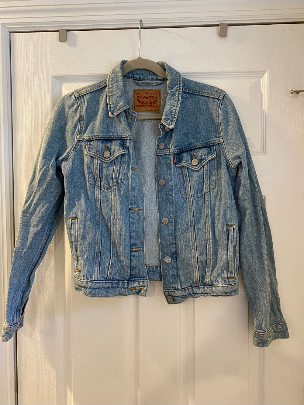 Levi's Light Blue Denim Jacket with Leather Patch